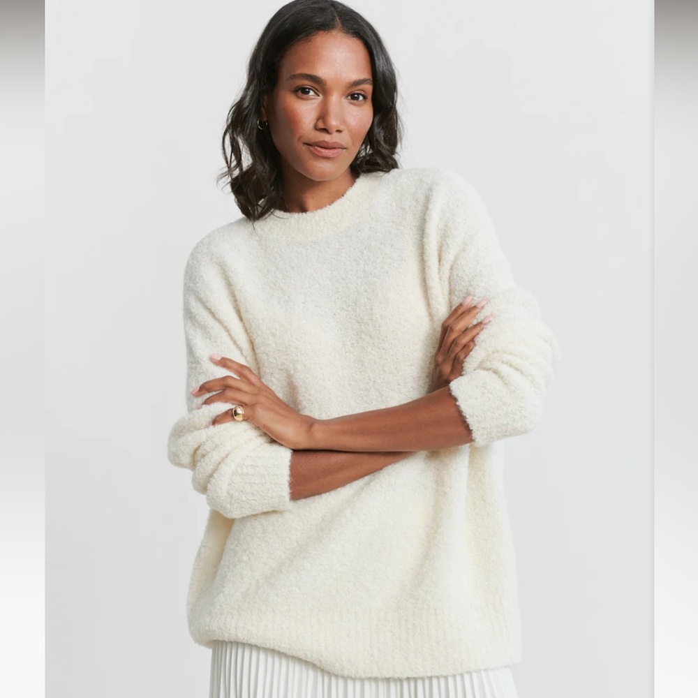 Jenni Kayne Alpaca Boucle Cocoon Crewneck (NWT) in ivory
